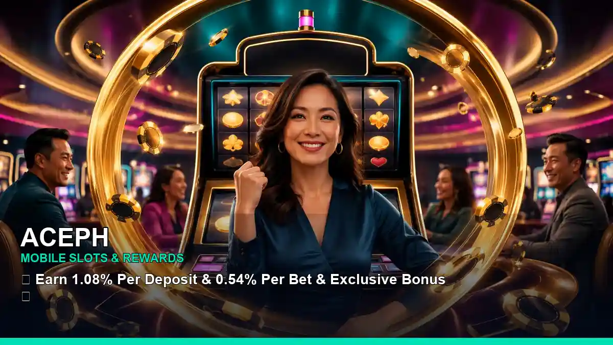 ACEPH casino cashback rewards presented with an adult Filipina casino host in an immersive composition